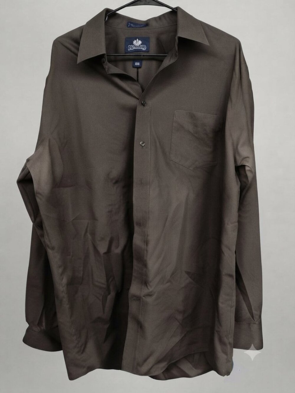 Stafford Men's Charcoal Gray Button-Up Dress Shirt Long Sleeve Classic Fit